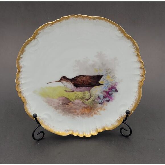 French Limoges Game Birds 4 plate set by Lewis Strauss & Sons vintage 1920's - Picture 10 of 14